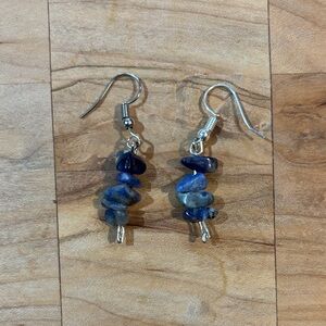 Blue Lapis Stone Dangle Earrings